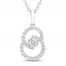 Encircled by Love Diamond Necklace 1/4 ct tw Round-cut 10K White Gold 18"