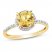 Round Citrine Ring 1/20 ct tw Diamonds 10K Yellow Gold