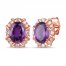 Le Vian Amethyst Earrings 1/5 ct tw Diamonds 14K Strawberry Gold