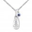 Emmy London Sapphire Baby Shoe Necklace Sterling Silver