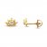 Children's Crown Earrings Cubic Zirconia 14K Yellow Gold