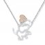 Elephant Necklace 1/15 ct tw Diamonds Sterling Silver/10K Gold