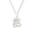 Paw Necklace 1/20 ct tw Diamonds Sterling Silver/10K Gold