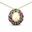 Le Vian Creme Brulee Multi-Stone Necklace 1/15 ct tw Diamonds 14K Strawberry Gold 20"