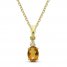 Citrine and Diamond Accent Necklace 10K Yellow Gold