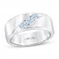 Men's First Light Diamond Wedding Band 5/8 ct tw Round-cut 14K White Gold