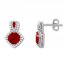 Lab-Created Ruby Earrings Lab-Created Sapphires Sterling Silver