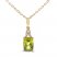 Peridot & Diamond Necklace 1/20 ct tw Cushion/Round-Cut 10K Yellow Gold 18"