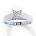 Diamond Solitaire Ring 3/4 carat Princess-Cut 14K White Gold