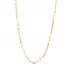 Hollow Fancy Link Chain Necklace 14K Yellow Gold 18"