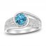 Blue/White Topaz Ring Sterling Silver