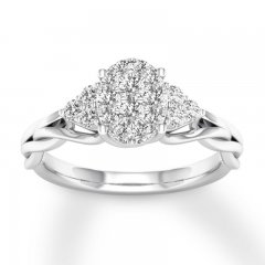 Diamond Engagement Ring 1/2 ct tw Round-cut 14K White Gold