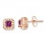 Natural Pink Sapphire Earrings with Diamonds 10K Rose Gold