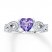 Amethyst Heart Ring With Diamonds Sterling Silver