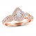 Adrianna Papell Diamond Engagement Ring 1/2 ct tw Pear/Round 14K Rose Gold