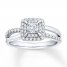 Diamond Engagement Ring 1/2 ct tw Princess-cut 10K White Gold