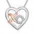 Diamond "XO" Heart Necklace Sterling Silver/10K Rose Gold