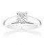 Tolkowsky Diamond Ring 3/4 Carat Princess-cut 14K White Gold