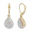 Diamond Teardrop Earrings 1/2 ct tw Round-cut 10K Yellow Gold