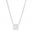 Lab-Created Diamonds by KAY Solitaire Necklace 1 ct tw Round 14K White Gold 19"