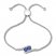 Blue/White Lab-Created Sapphire Bolo Bracelet Sterling Silver 8.25"