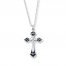 Men's Cross Necklace Diamond Accent Stainless Steel