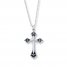 Men's Cross Necklace Diamond Accent Stainless Steel