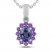 Tanzanite & Amethyst Necklace Sterling Silver 18"