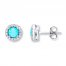 Lab-Created Blue Opal Earrings Sterling Silver
