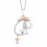Disney Treasures Winnie the Pooh Eeyore Diamond Necklace 1/15 ct tw Sterling Silver & 10K Rose Gold 17"