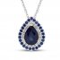 Blue & White Lab-Created Sapphire Necklace Sterling Silver 18"