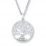 Family Tree Necklace Diamond Accents Sterling Silver