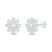 Diamond Flower Earrings 1/8 ct tw Round-cut Sterling Silver