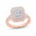 Diamond Engagement Ring 1-1/4 ct tw Emerald/Round-Cut 14K Rose Gold