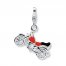 Motorcycle Charm Enamel Accents Sterling Silver