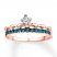 Blue & White Diamonds 1/10 ct tw 10K Rose Gold Crown Ring