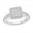 Diamond Engagement Ring 1 ct tw Princess/Round-cut 14K White Gold