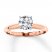 Solitaire Engagement Ring 1 Carat Diamond 14K Rose Gold