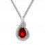 Lab-Created Ruby Necklace Lab-Created Sapphires Sterling Silver