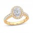 Diamond Engagement Ring 1 ct tw Oval/Round 14K Yellow Gold