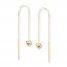 Heart Threader Earrings 14K Yellow Gold