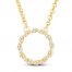Circle of Gratitude Diamond Necklace 1/8 ct tw Round-cut 10K Yellow Gold 19"