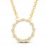 Circle of Gratitude Diamond Necklace 1/8 ct tw Round-cut 10K Yellow Gold 19"