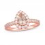 Neil Lane Diamond Engagement Ring 5/8 ct tw Pear/Round 14K Rose Gold