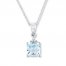 Aquamarine Necklace Diamond Accents 10K White Gold