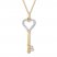 Diamond Heart Key Necklace 1/10 ct tw Round-cut 10K Yellow Gold