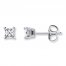 Diamond Earrings 1/3 ct tw Princess-cut 14K White Gold