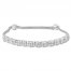 Diamond Bolo Bracelet 1/6 ct tw Round-cut Sterling Silver