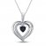 Blue & White Lab-Created Sapphire Heart Necklace Sterling Silver 18"