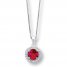 Lab-Created Ruby Necklace Lab-Created Sapphires Sterling Silver